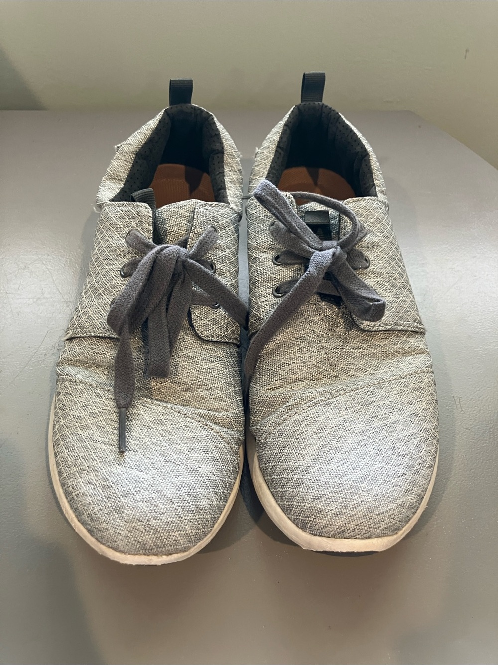 Toms Women’s Gray Knit Lace-Up Sneakers